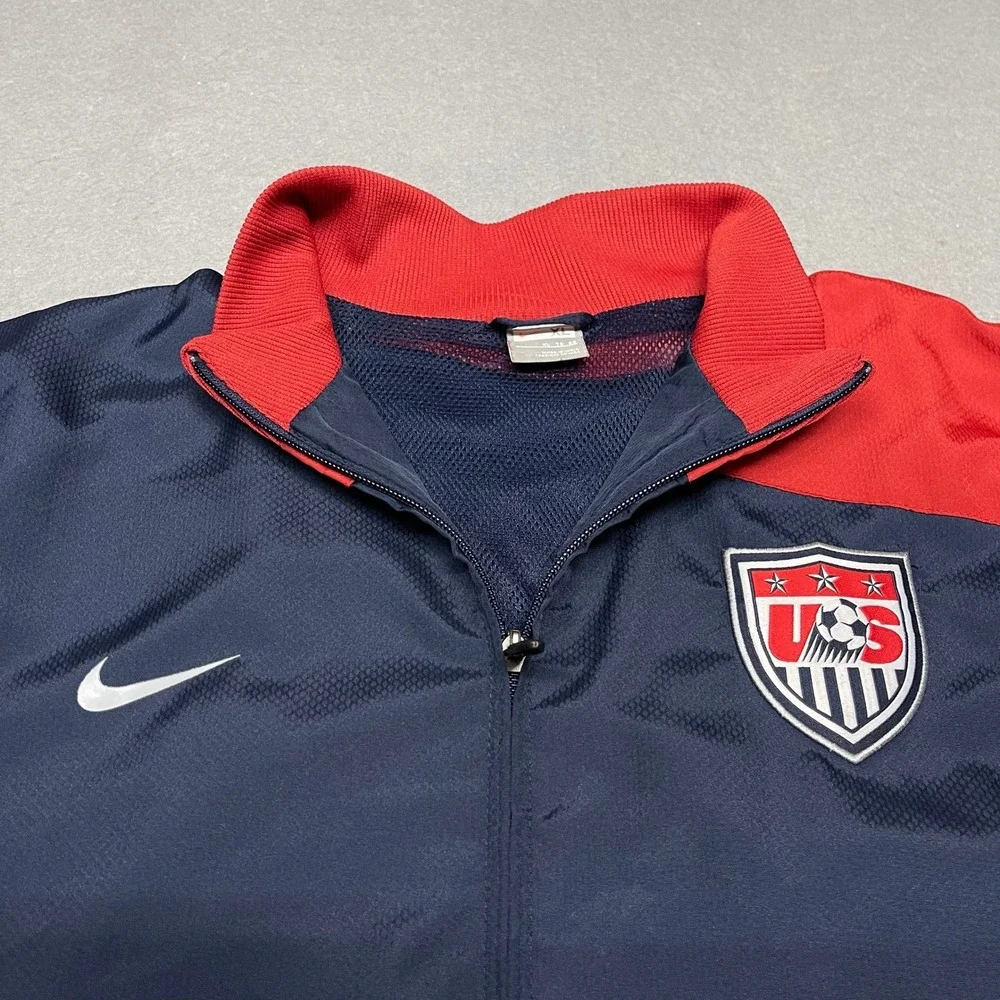 Team USA Soccer Jacket Mens XL Navy‎ Blue Nike 2008 Beijing Olympics Vented Zip